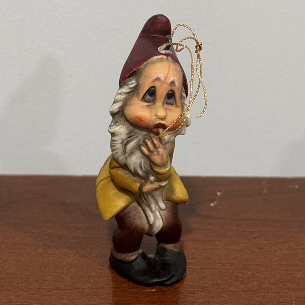LOT 4 BRADFORD COLLECTION GNOME ELF CHRISTMAS ORNAMENTS Vintage Hong Kong - Picture 4 of 13